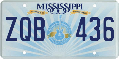 MS license plate ZQB436