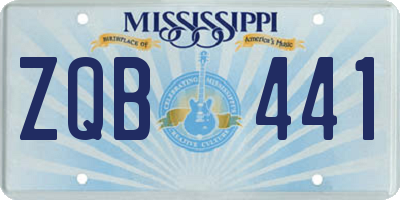 MS license plate ZQB441
