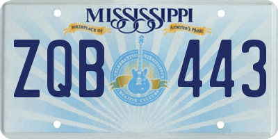 MS license plate ZQB443