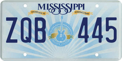 MS license plate ZQB445