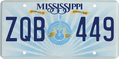 MS license plate ZQB449
