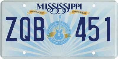 MS license plate ZQB451