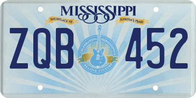 MS license plate ZQB452