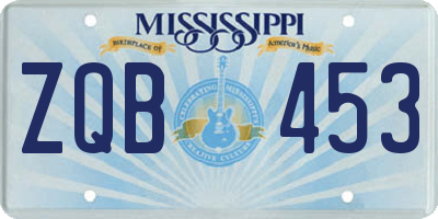 MS license plate ZQB453