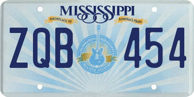 MS license plate ZQB454