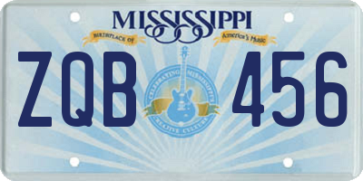 MS license plate ZQB456