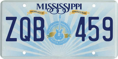 MS license plate ZQB459
