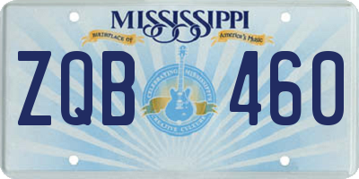 MS license plate ZQB460