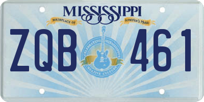 MS license plate ZQB461