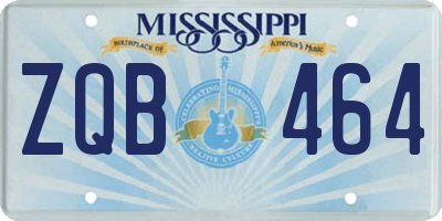 MS license plate ZQB464