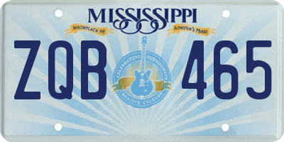 MS license plate ZQB465