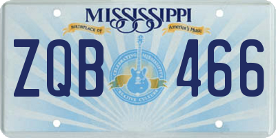 MS license plate ZQB466