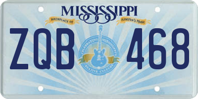 MS license plate ZQB468