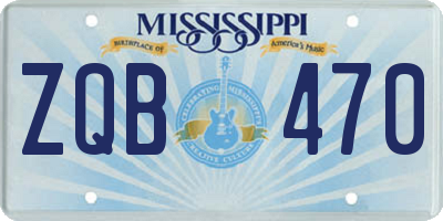 MS license plate ZQB470