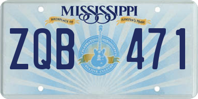 MS license plate ZQB471