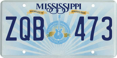 MS license plate ZQB473