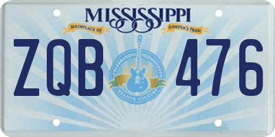 MS license plate ZQB476