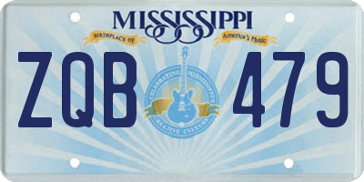 MS license plate ZQB479