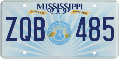 MS license plate ZQB485