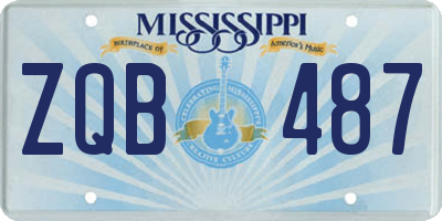 MS license plate ZQB487