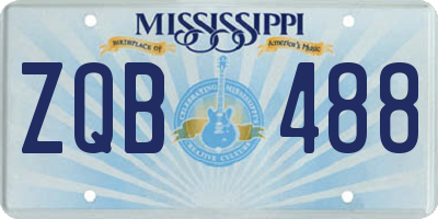 MS license plate ZQB488