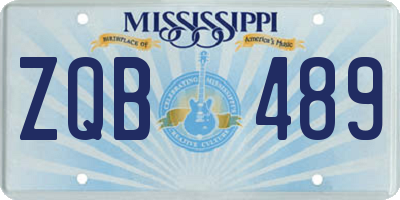 MS license plate ZQB489