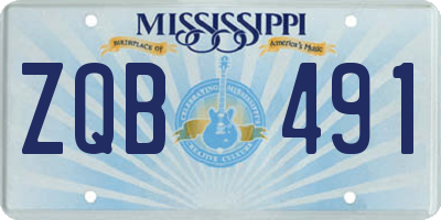 MS license plate ZQB491