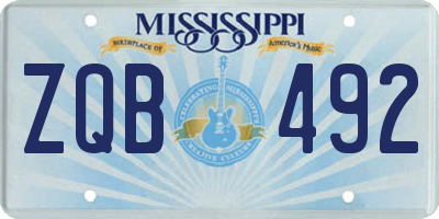 MS license plate ZQB492