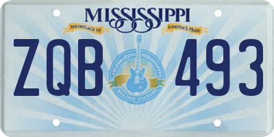 MS license plate ZQB493