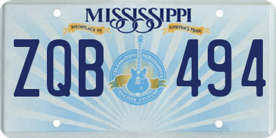 MS license plate ZQB494
