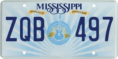 MS license plate ZQB497