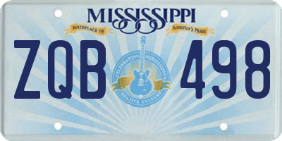 MS license plate ZQB498