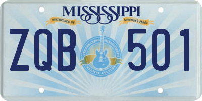 MS license plate ZQB501