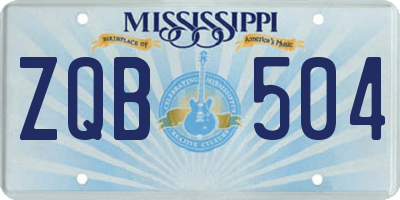 MS license plate ZQB504