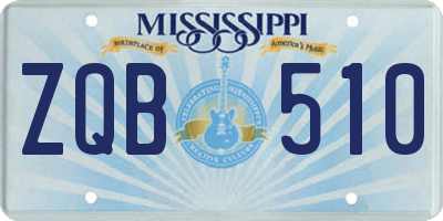 MS license plate ZQB510