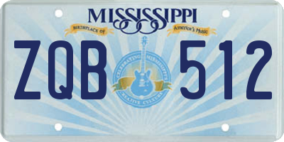 MS license plate ZQB512
