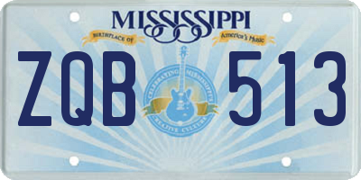 MS license plate ZQB513