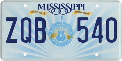MS license plate ZQB540