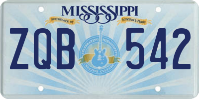 MS license plate ZQB542