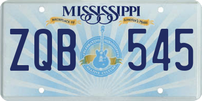 MS license plate ZQB545