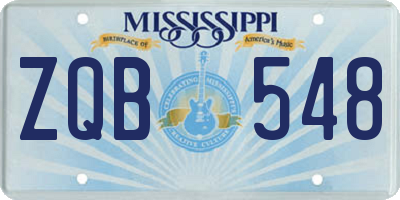 MS license plate ZQB548
