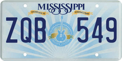 MS license plate ZQB549