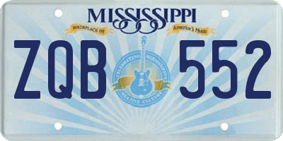 MS license plate ZQB552