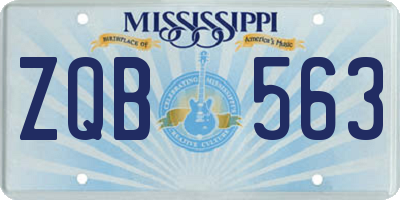 MS license plate ZQB563