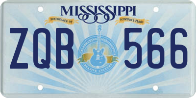 MS license plate ZQB566