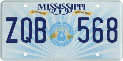 MS license plate ZQB568