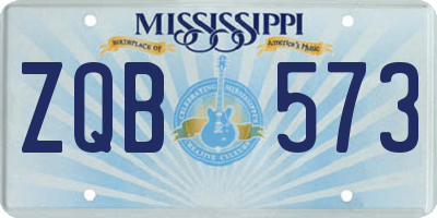 MS license plate ZQB573