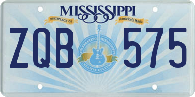 MS license plate ZQB575