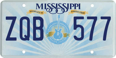 MS license plate ZQB577