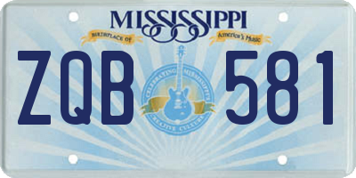 MS license plate ZQB581